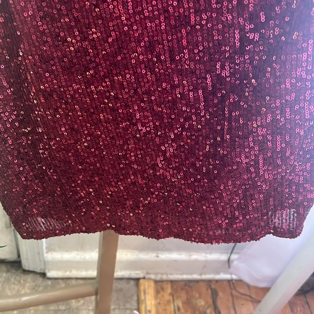 FASHION NOVA Burgundy Sequin Mini Dress - Picture 11 of 17